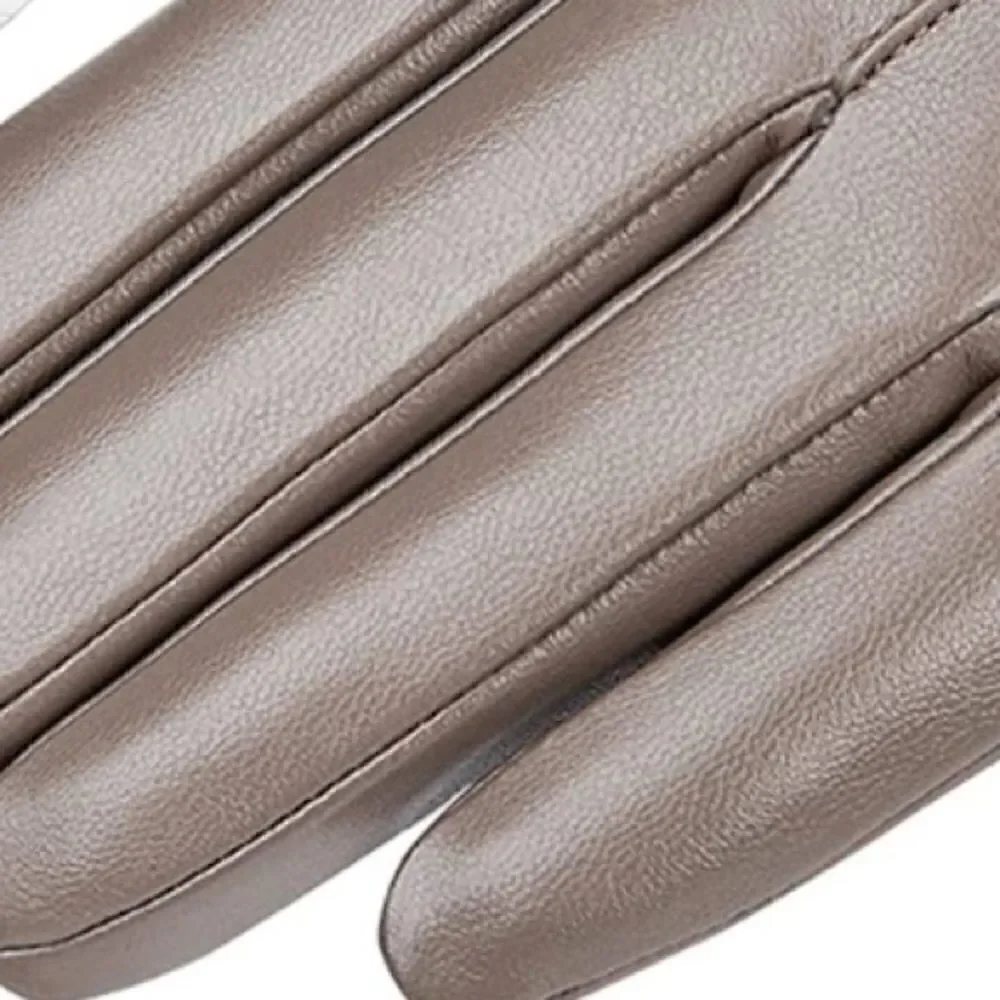 Winter Leather Gloves Beige